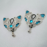 as105-a-bijoux-seins-baisers-papillons-bleu-argent